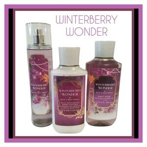 3 Bath and Body Works WINTERBERRY WONDER body‎ mist, body wash, & body Lotion